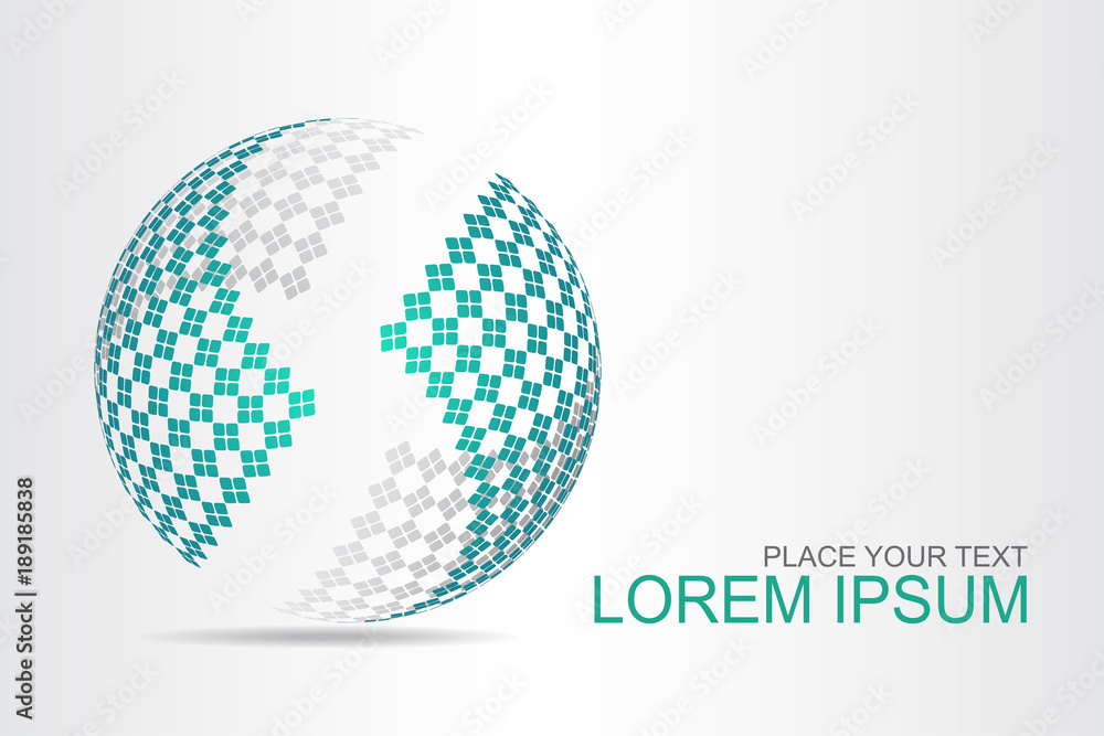 Logo stylized spherical surface with abstract shapes Logo stylized spherical surface with abstract shapes