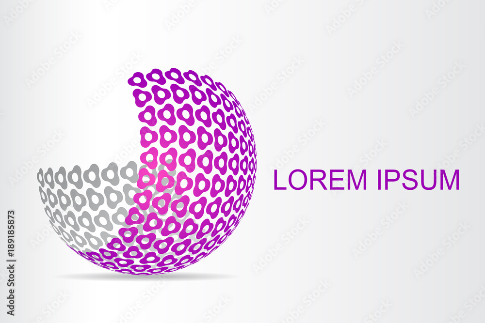 Logo stylized spherical surface with abstract shapes Logo stylized spherical surface with abstract shapes