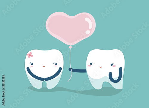 Schilderij op canvas Love your teeth , lover dental concept