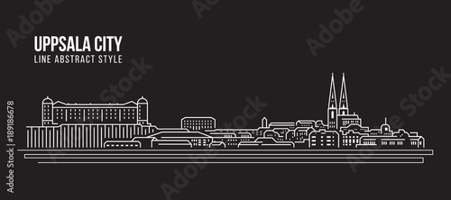 Cityscape Building Line art Vector Illustration design - Uppsala city photo