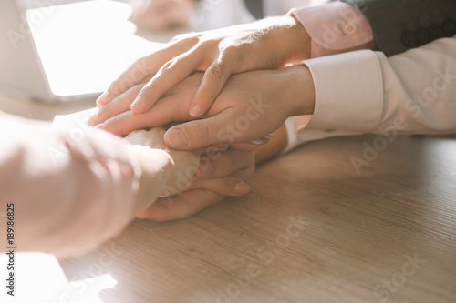 Wallpaper Mural Hands joining in unity after successfull project. Success concept Torontodigital.ca