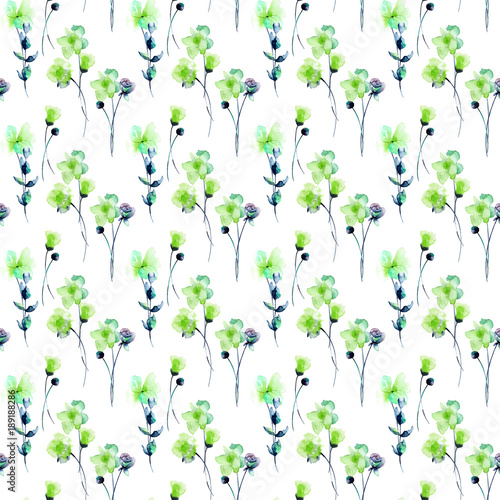 Seamless pattern with Stylized Summer flowers