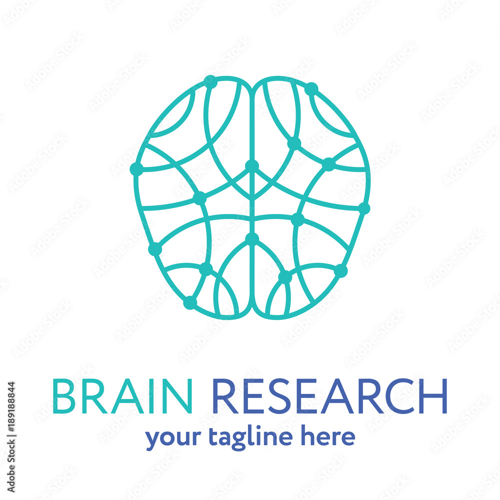 Human brain line icon and logo template Human brain line icon and logo template