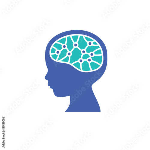 Child brain icon. Brain research concept