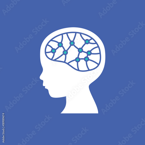 Child brain icon. Brain research concept