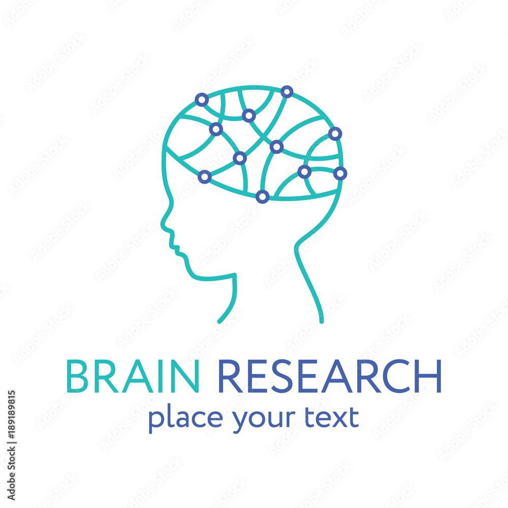 Child head icon. Brain research concept Child head icon. Brain research concept