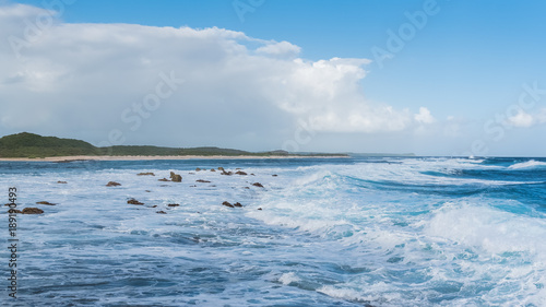 Guadeloupe, panorama from the pointe des Chateaux, beautiful seascape of the island 