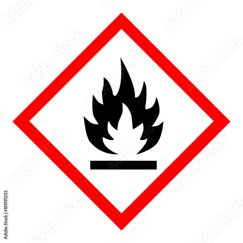 Flammable hazard icon photo