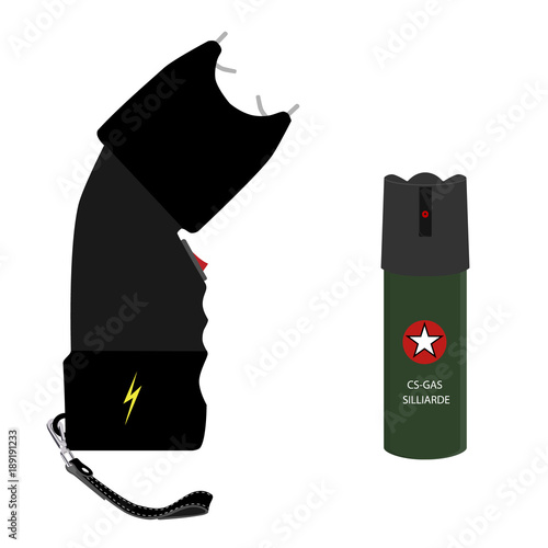 Pepper gas spray and electroshock