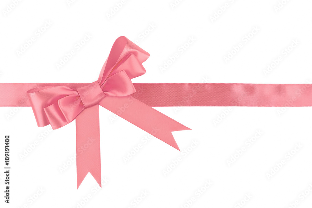 Pink ribbon bow isolated on white background Pink ribbon bow isolated on white background
