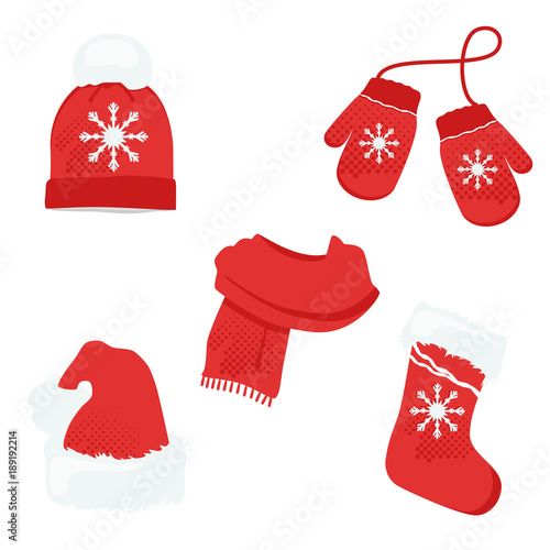 Red winter clothes
