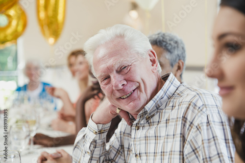 Senior Man at a Birthday Party