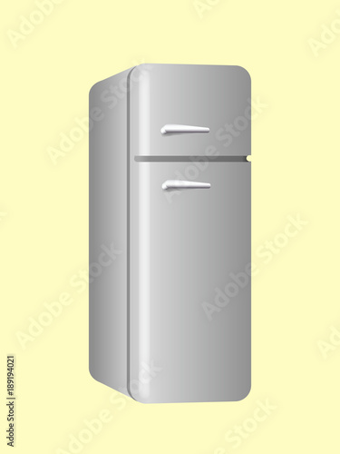 Large steel fridge with 2 compartments