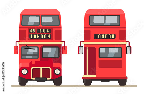 Fototapeta Red traditional London bus.