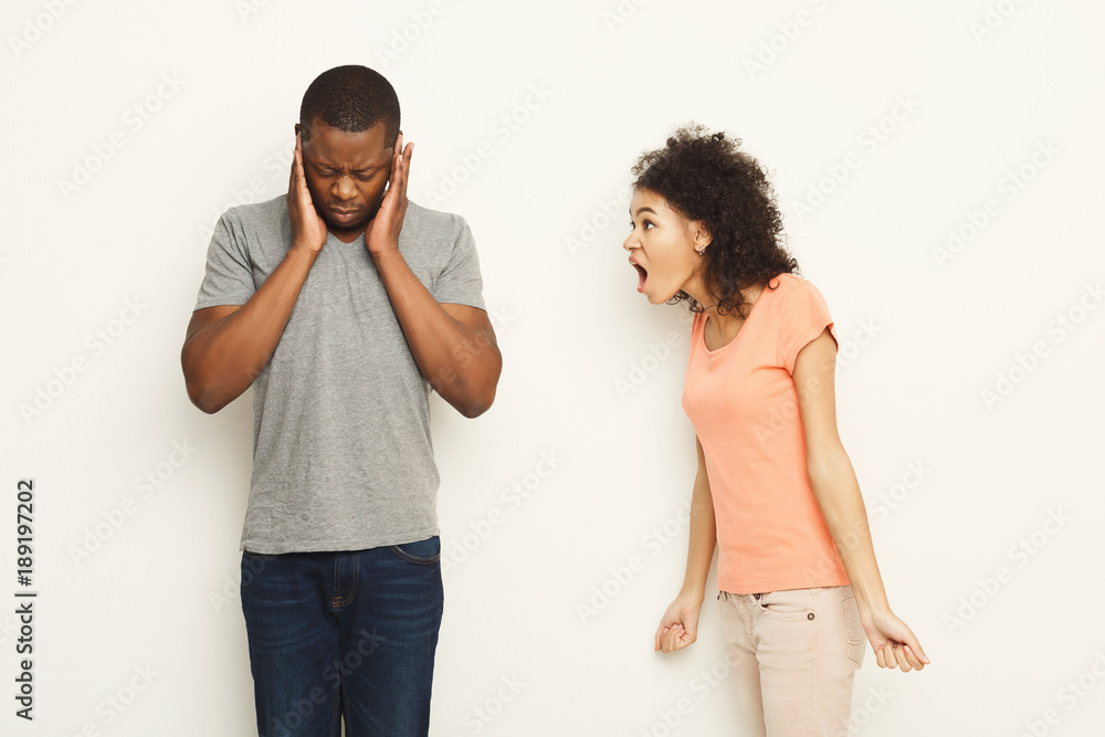 Break up, angry couple shouting at each other Break up, angry couple shouting at each other