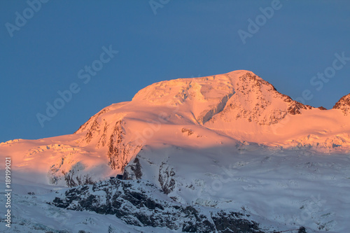 The mountain range in Saas Fee, Switzerland photo