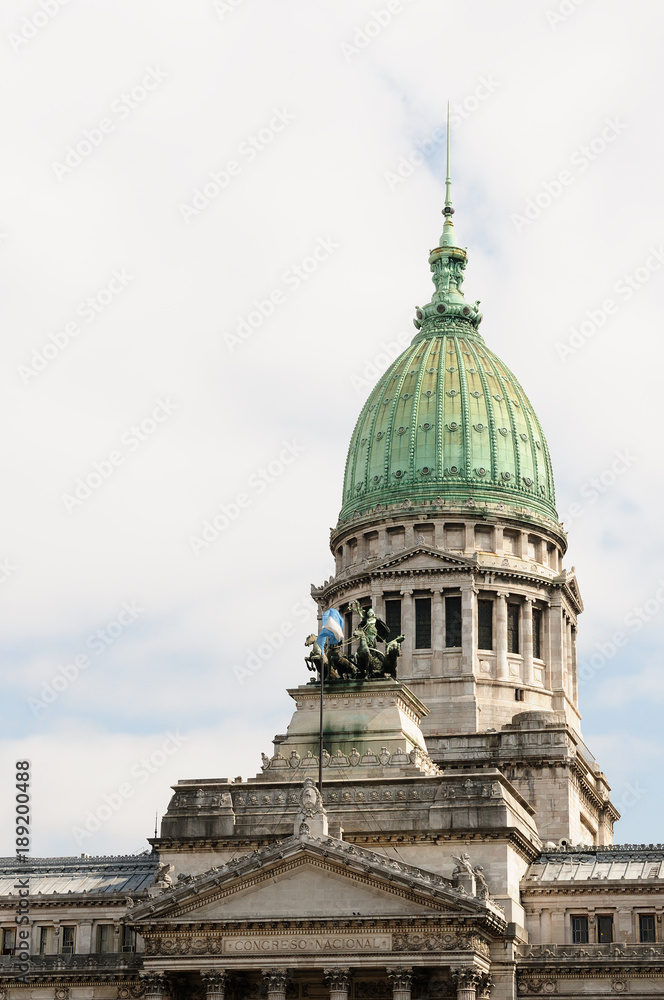 19th - century European building of downtown, Congreso Nacional, Buenos Aires, Argentina, South America