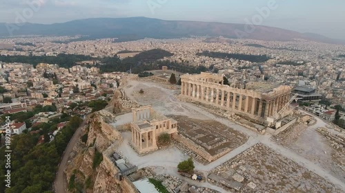 4K Drone Shot Of Athens Acropolis Parthenon