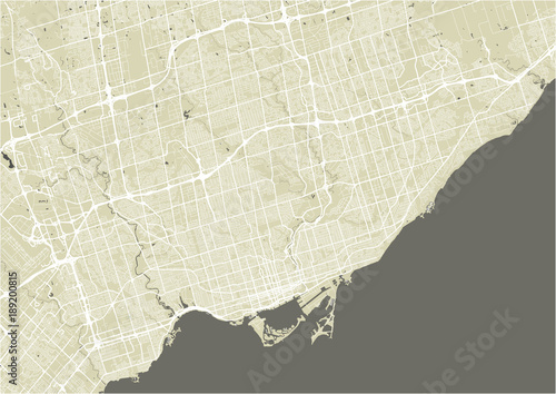 vector map of the city of Toronto, Canada