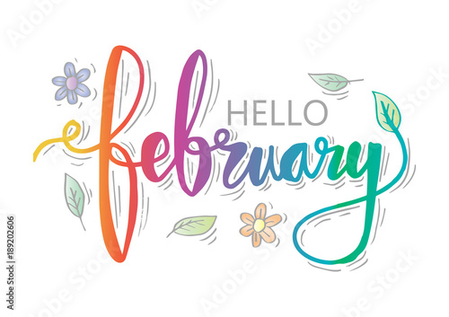 Hello February hand lettering