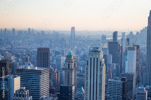 New York City Skyline And Buildings Sunset