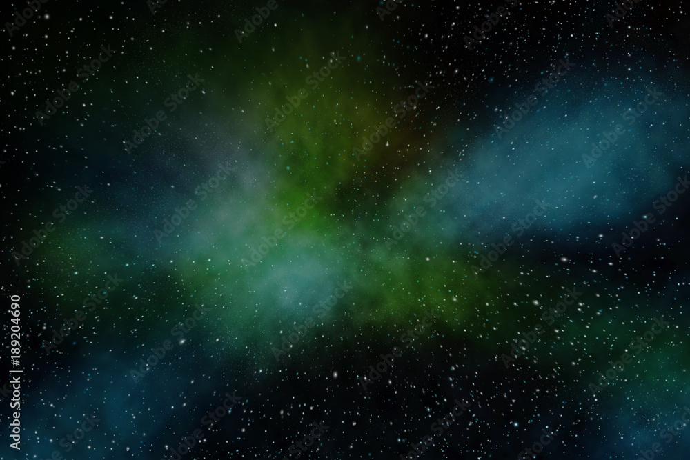 Naklejka premium Abstract space. Digital illustration. Stars and beautiful nebula.