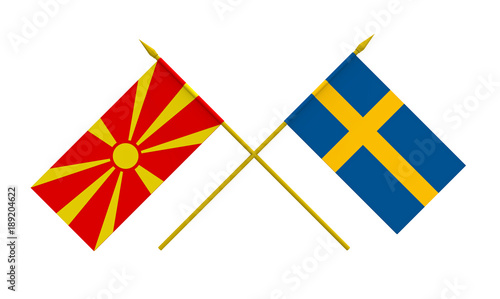 Flags, Macedonia and Sweden