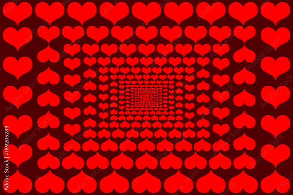 Red heart vector pattern - red pattern on a red background Red heart vector pattern - red pattern on a red background