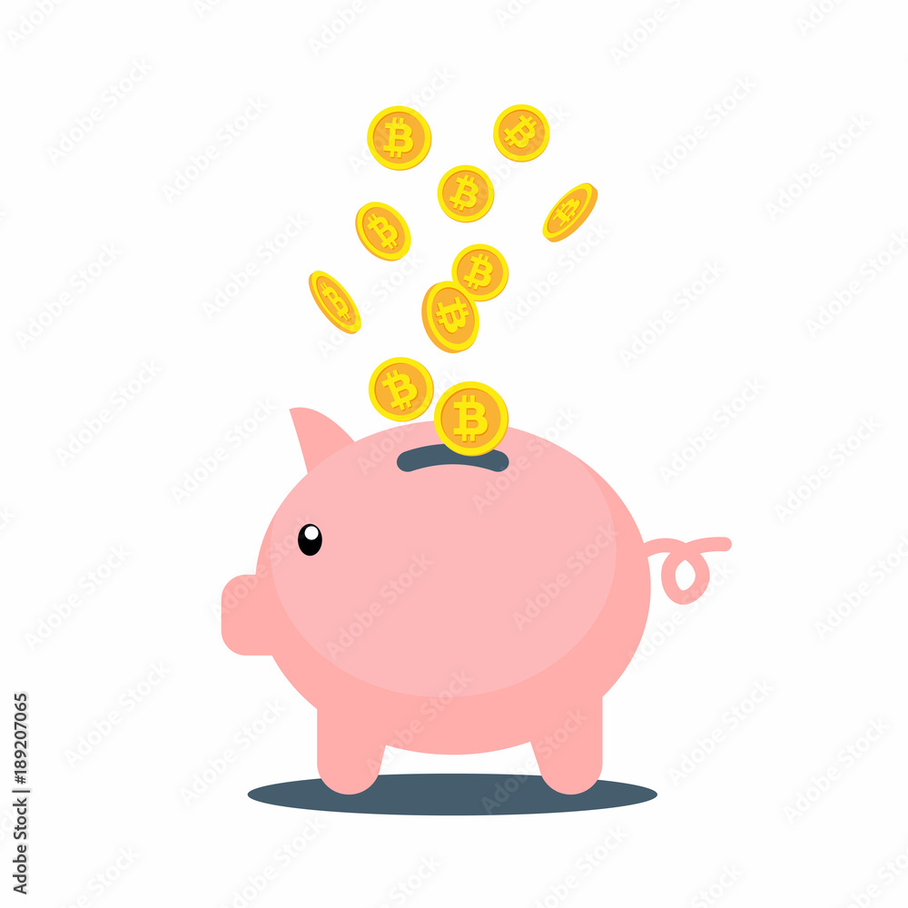 Sparschwein mit Bitcoins Sparschwein mit Bitcoins