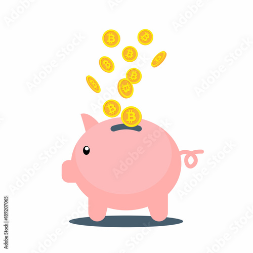 Sparschwein mit Bitcoins