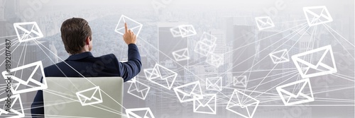 Slika na platnu Man touching mail interface