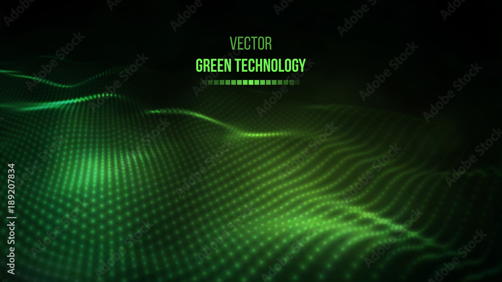 Green technology background. Green energy vector illustration eps10. Team communication concept green background. Vector presentation tech background.
