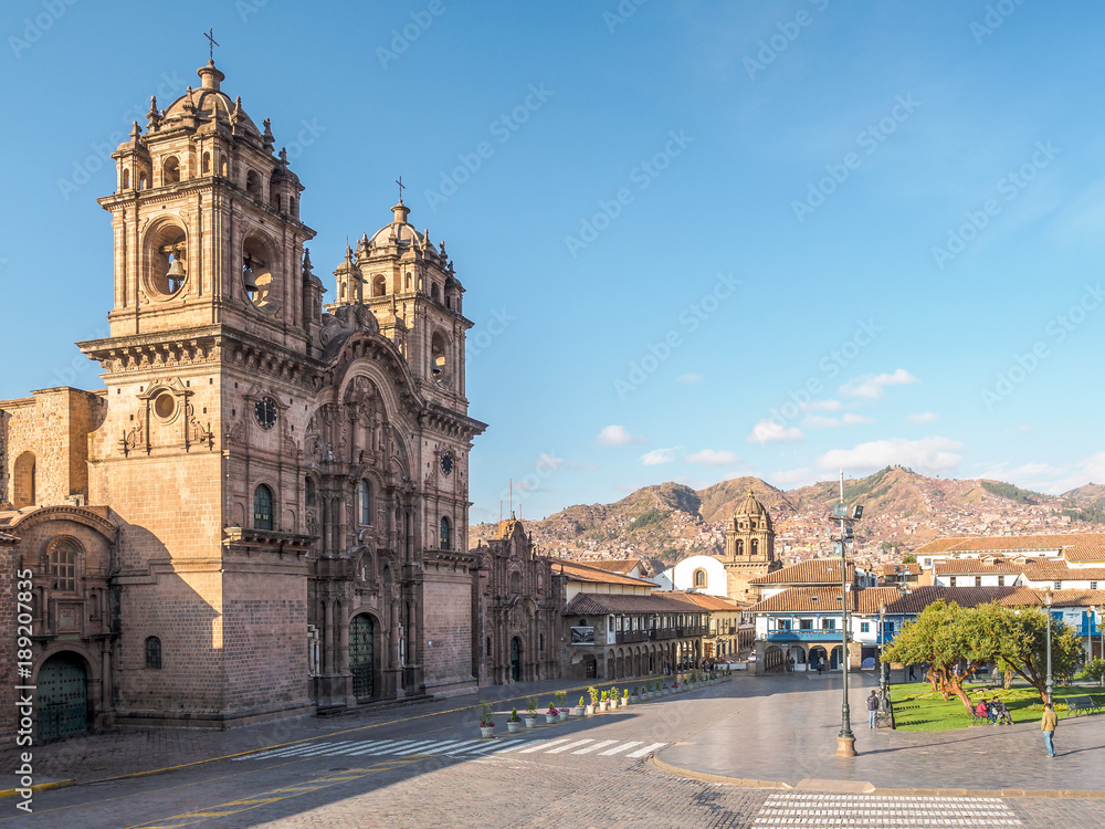 Church of the Society of Jesus at the Plaza de Armas in the center of Cusco, Peru.