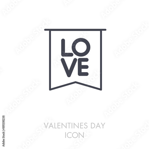 Flag with inscription Love icon