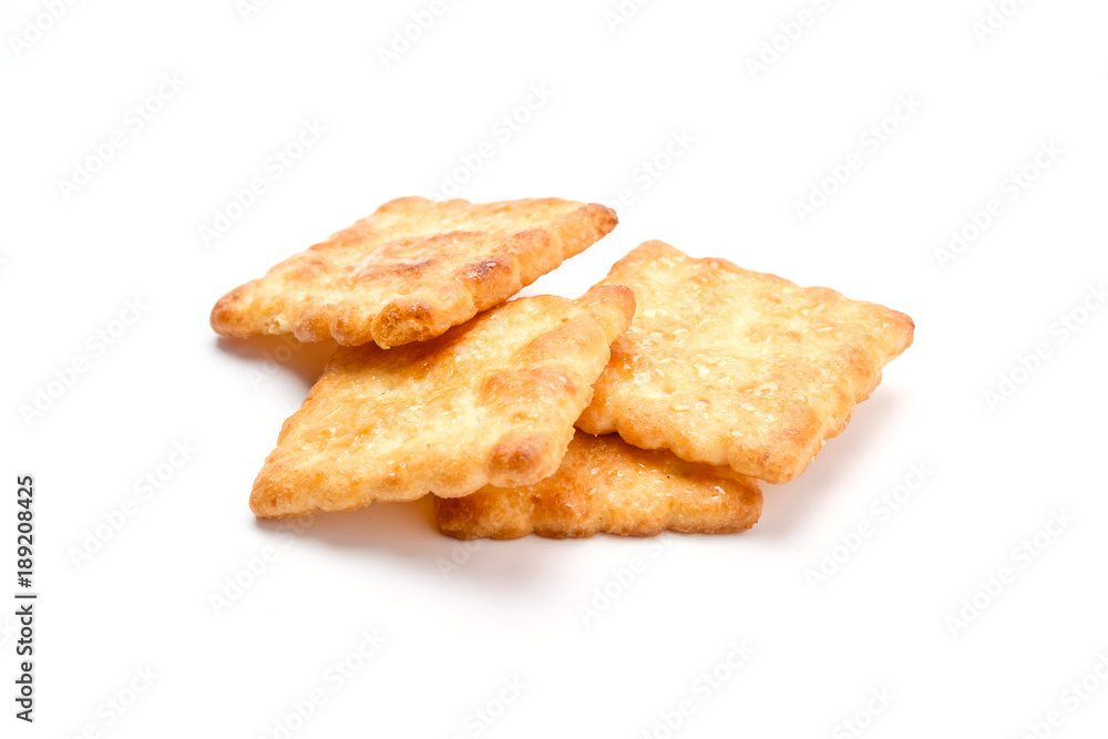 Cracker isolated on white background Cracker isolated on white background