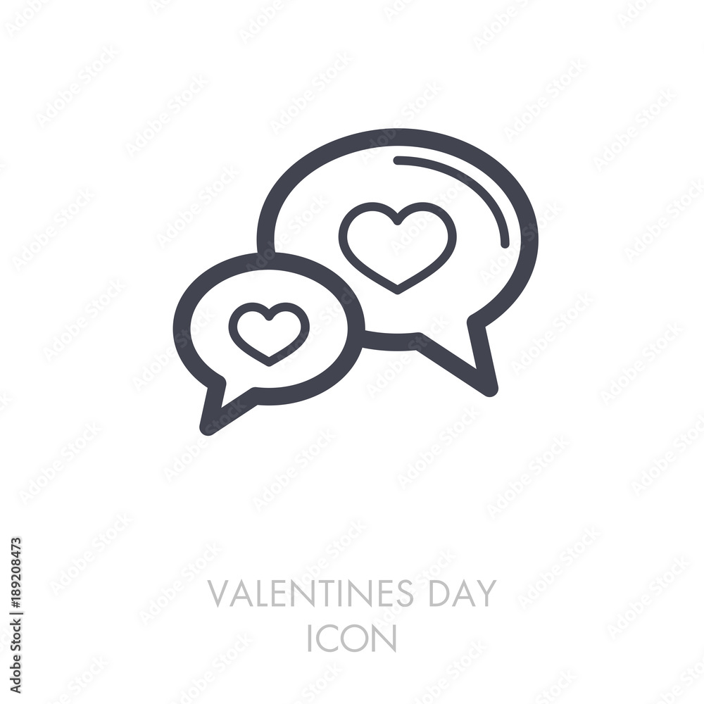 Speech bubbles heart icon. Happy Valentines Day Speech bubbles heart icon. Happy Valentines Day