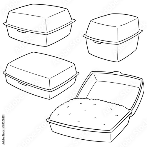 vector set of foam box