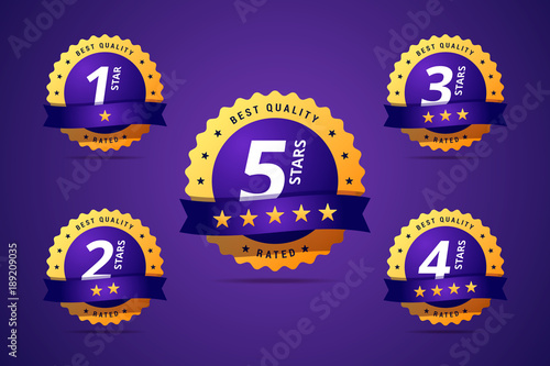 Set of a rating stamp, badge. Hotel rating.