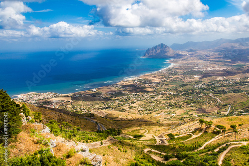 Il golfo di Custonaci visto da Erice in Sicilia occidentale photo