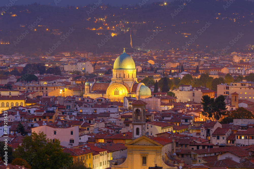 Florence. The building of the city's synagogue.