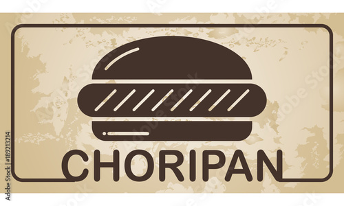 Choripan - argentinian hot dog - vector photo