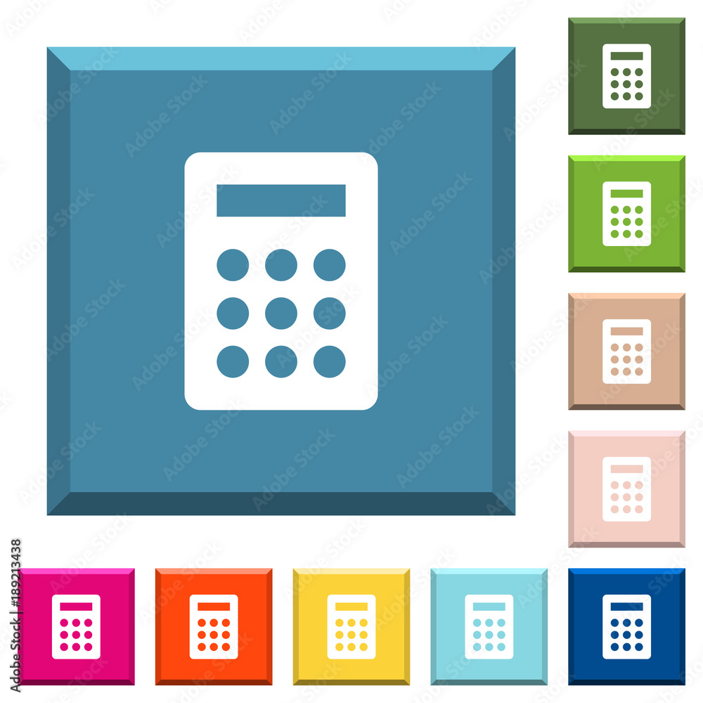 Calculator white icons on edged square buttons Calculator white icons on edged square buttons