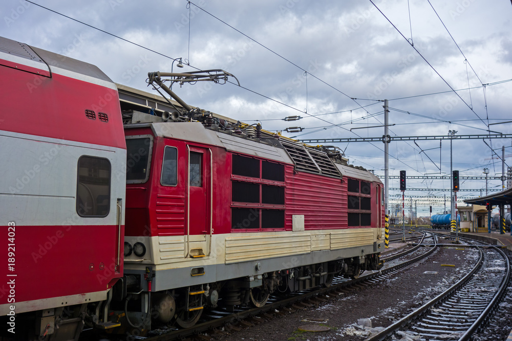 locomotive to electricity at train station locomotive to electricity at train station