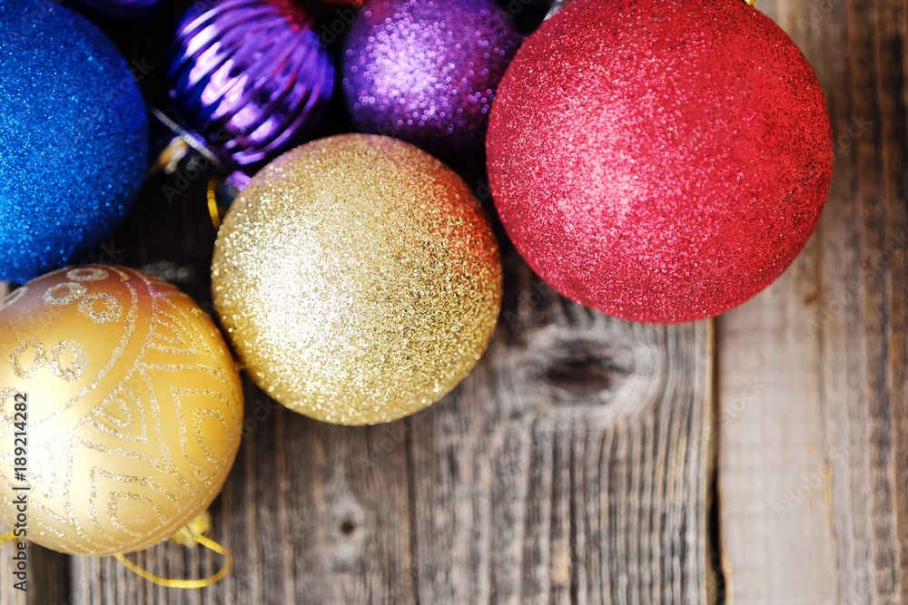 Beautiful colored Christmas toys on the tree Beautiful colored Christmas toys on the tree