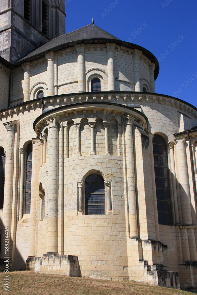 Chevet de l'église abbatiale de Fontevraud, France