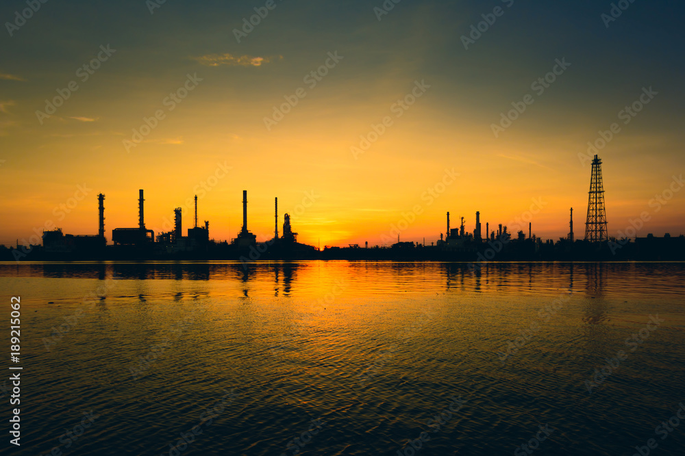 Fototapeta premium oil refineries and evening light.