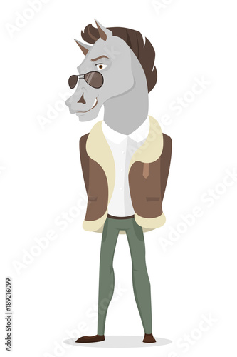 Isolated horse man.