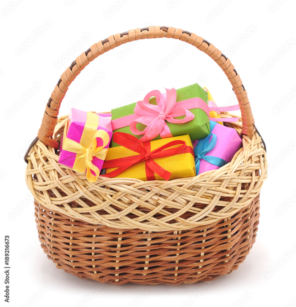 Basket with gifts.