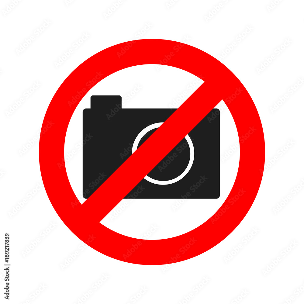 No Photo camera sign. Vector illustration. No Photo camera sign. Vector illustration.