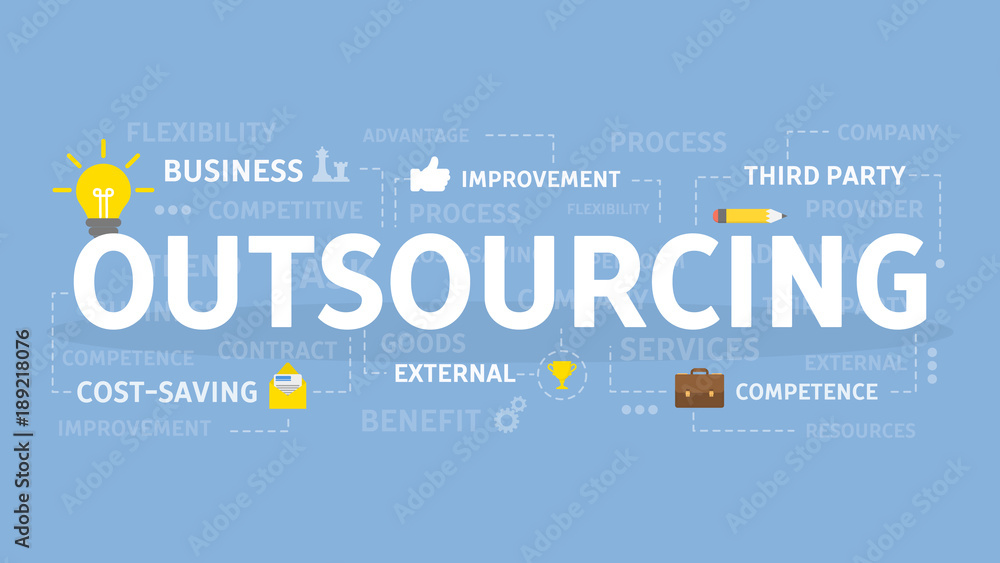 Outsourcing concept illustration. Outsourcing concept illustration.